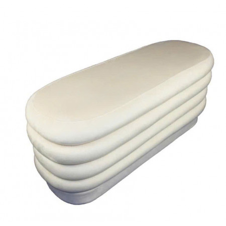 88010013 - Ivory : Ghế Ottoman , Bench Oval - Trắng Ngà